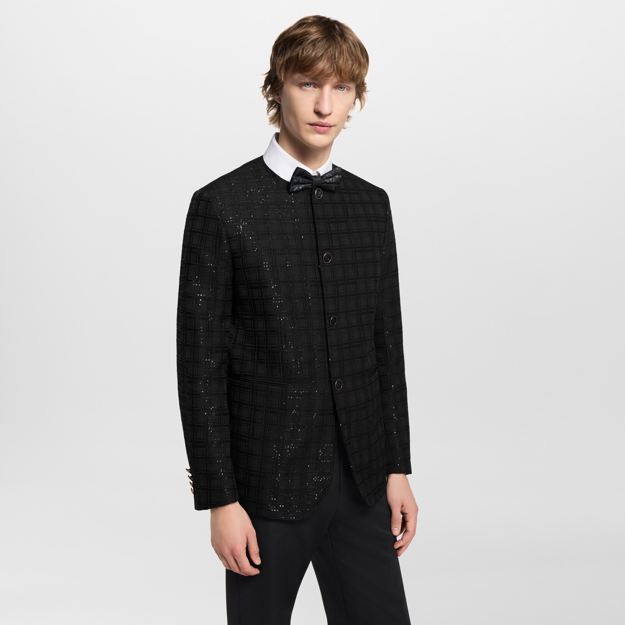 Sequin-Embroidered Collarless Jacket - 2