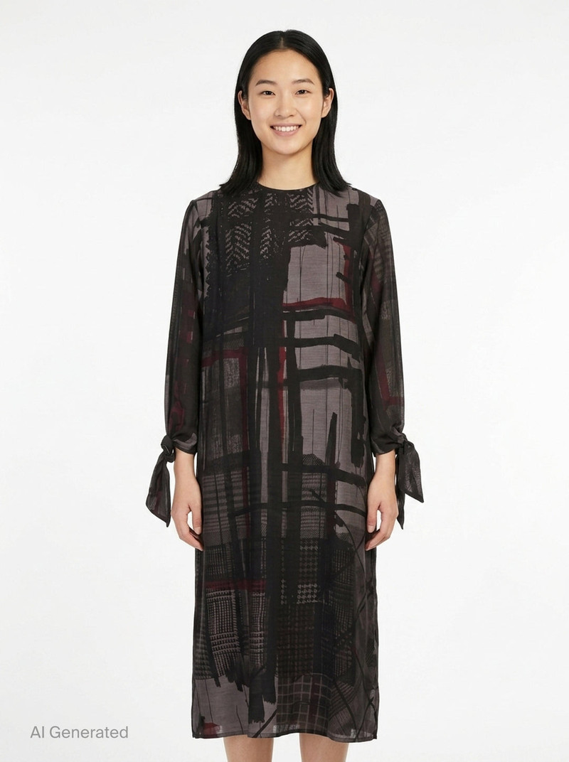 Knot Sleeve Midi Dress 6