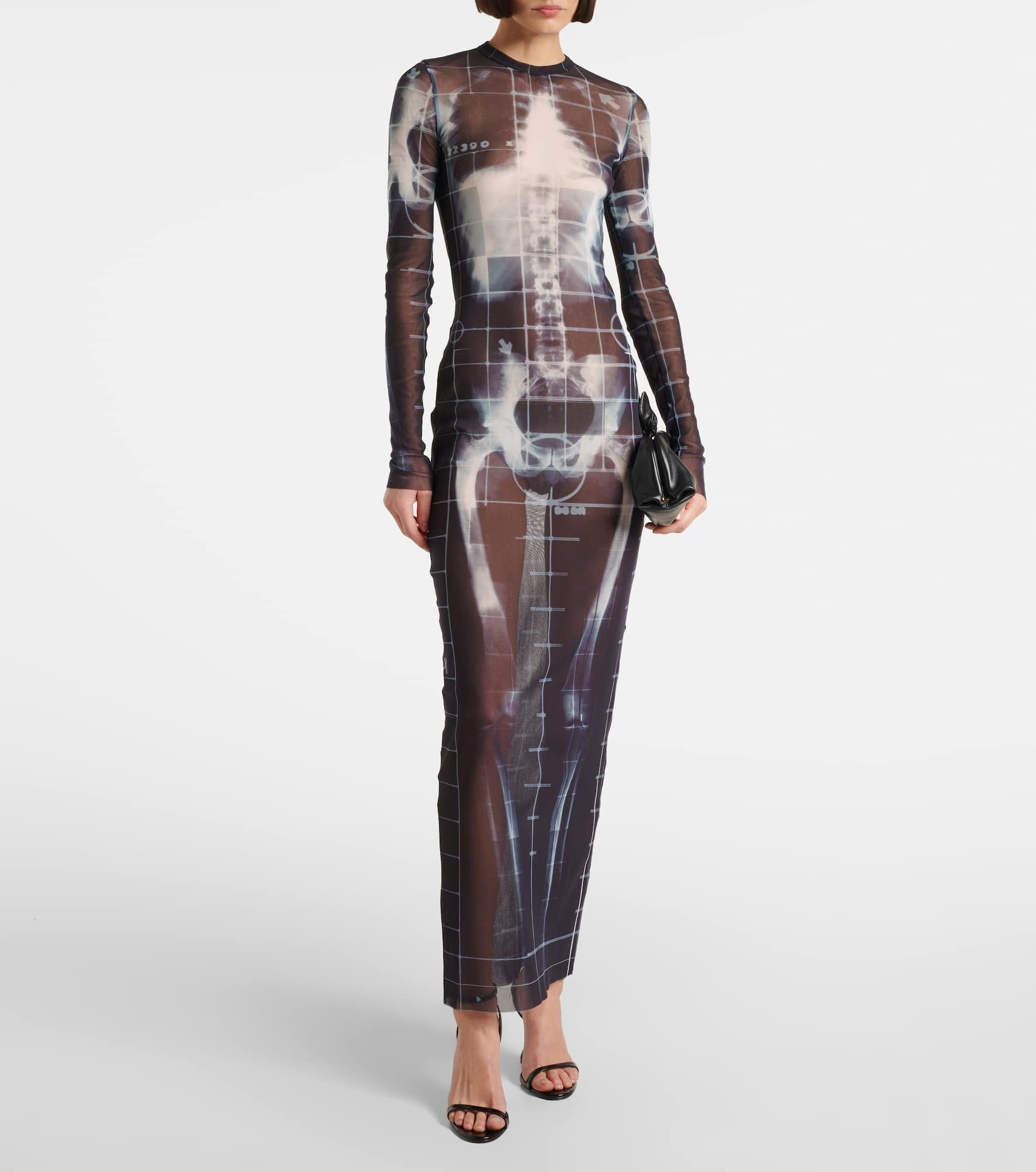 Jean Paul Gaultier THE LONG BLACK SQUELETOR DRESS | REVERSIBLE