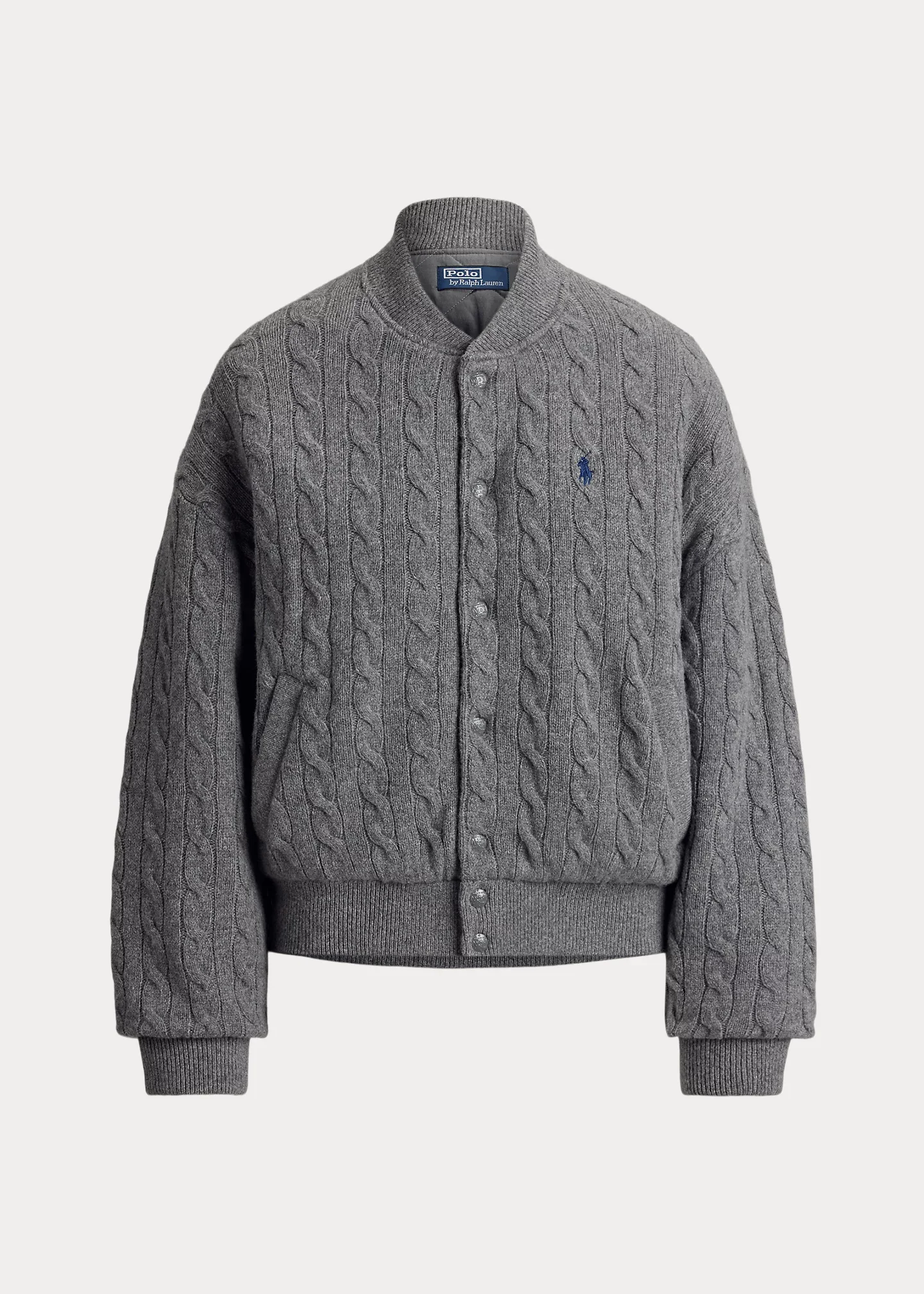 Cable-Knit Wool-Cashmere Snapped Jacket - 1