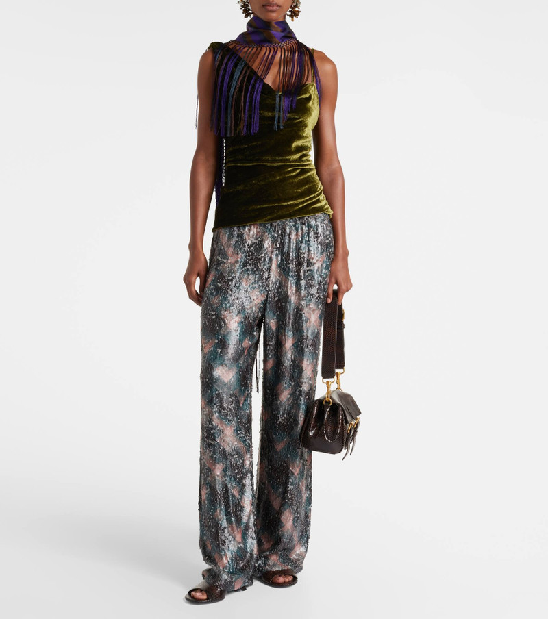Dries Van Noten 75 snake-effect leather wedge mules outlook