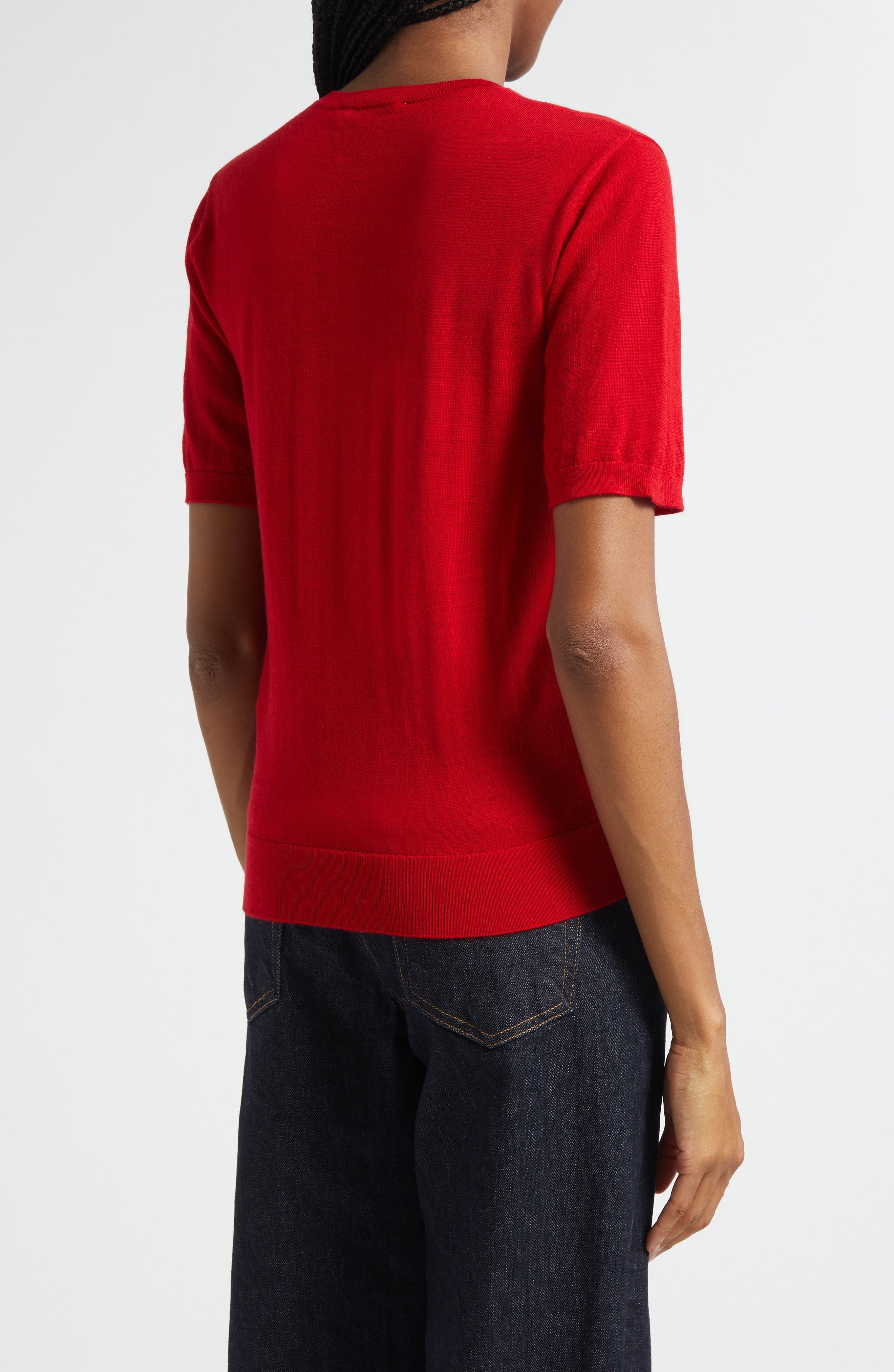 Sporty & Rich Vendome Merino Wool Sweater in Dark Red at Nordstrom - 2