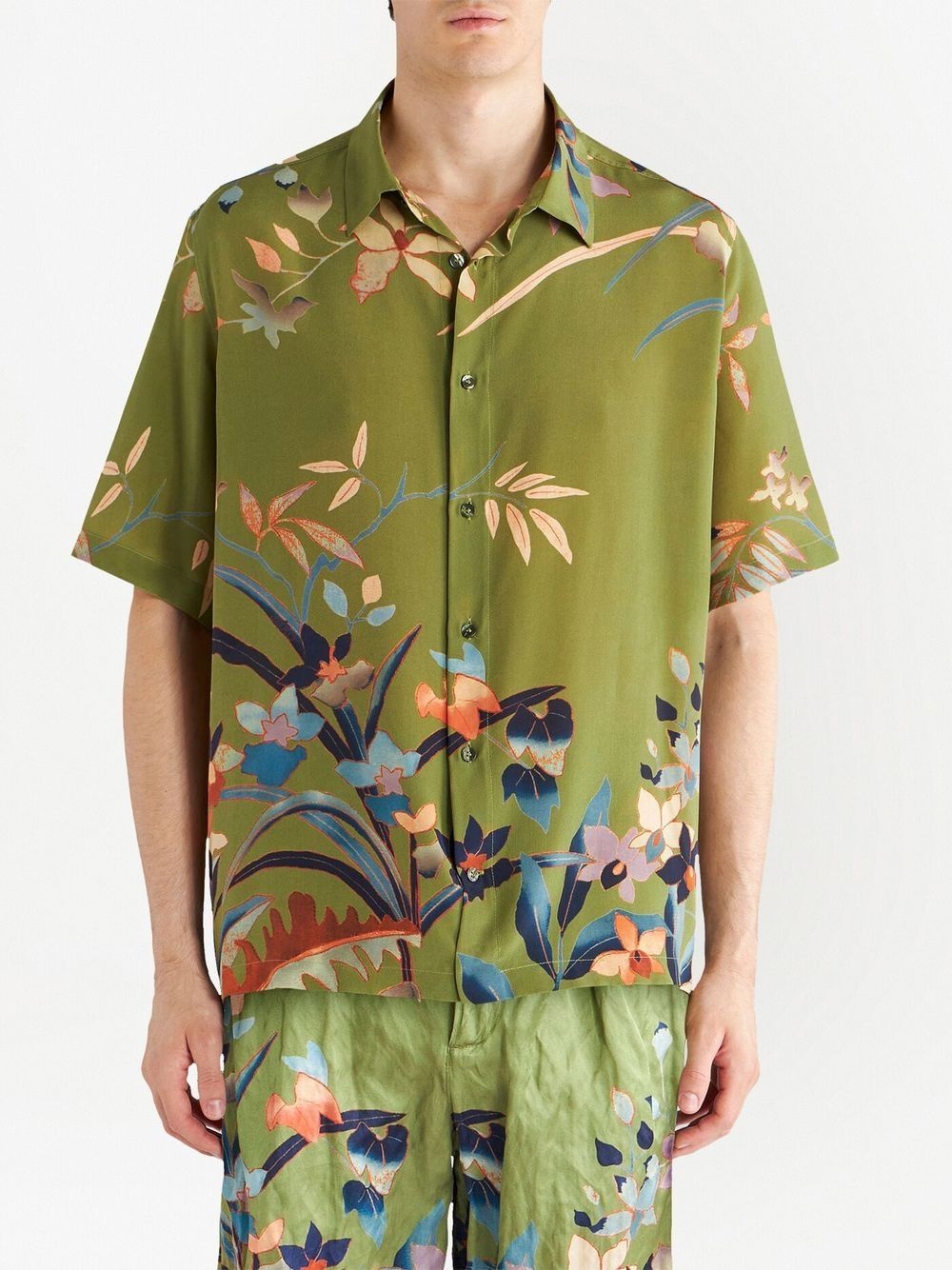 floral-print silk shirt - 3