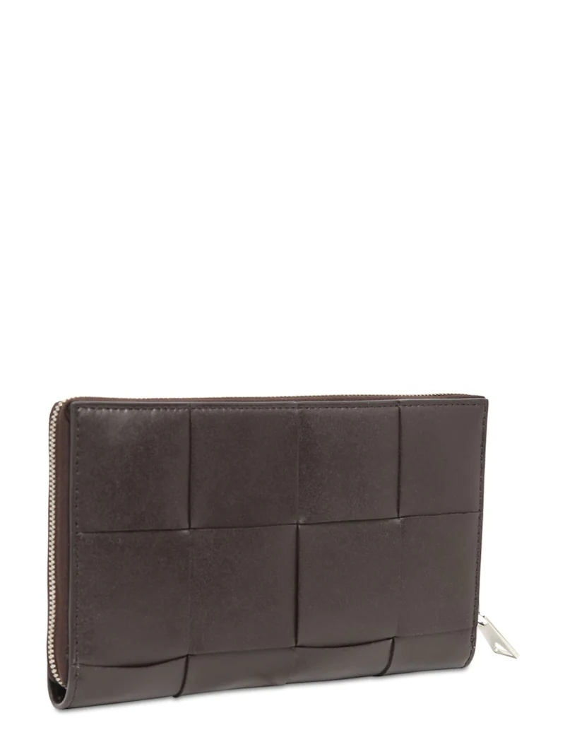 MAXI INTRECCIO LEATHER ZIP AROUND WALLET - 2