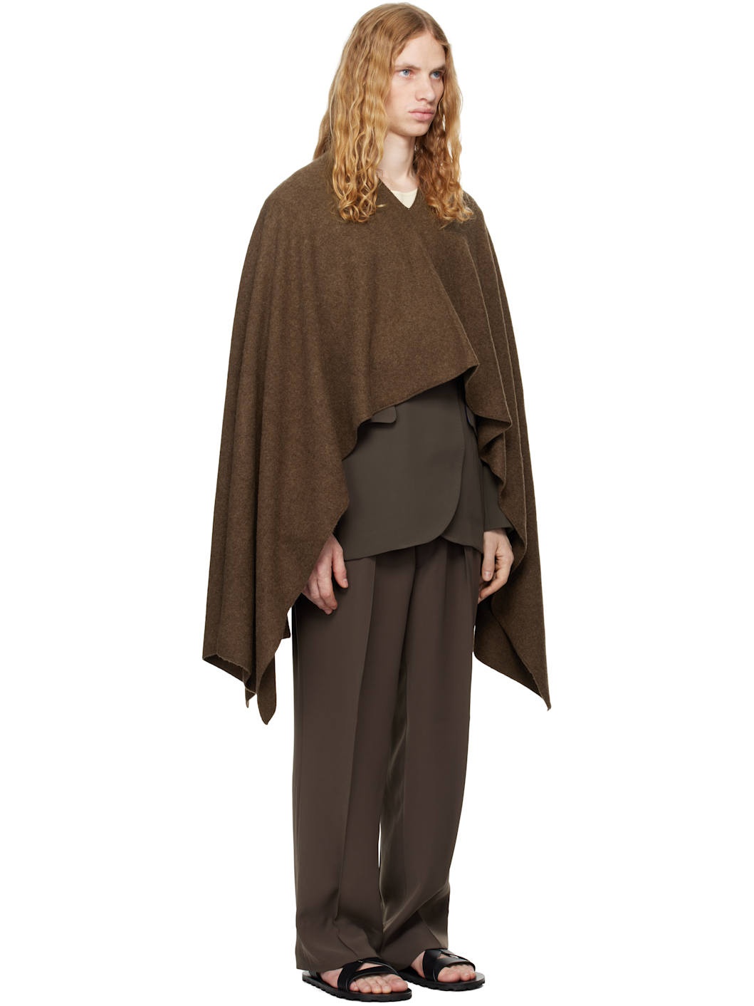 Brown Stole Poncho - 2