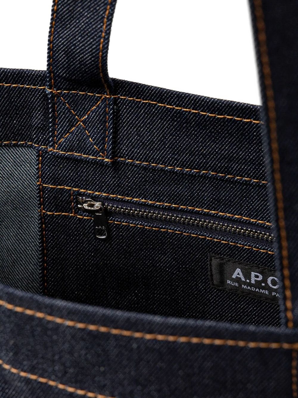 Axel leather-base denim tote bag - 5