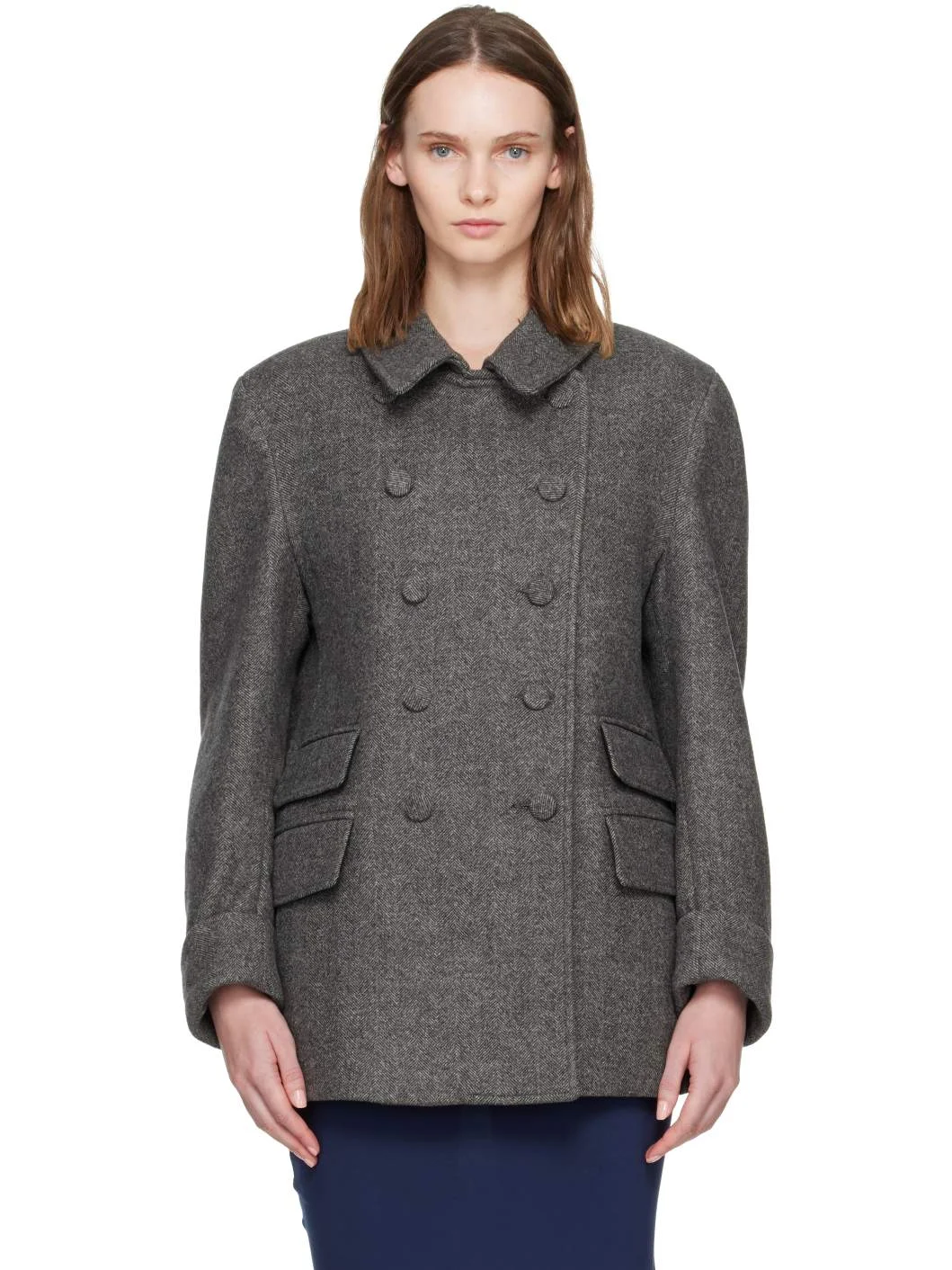 Gray Wool Peacoat - 1