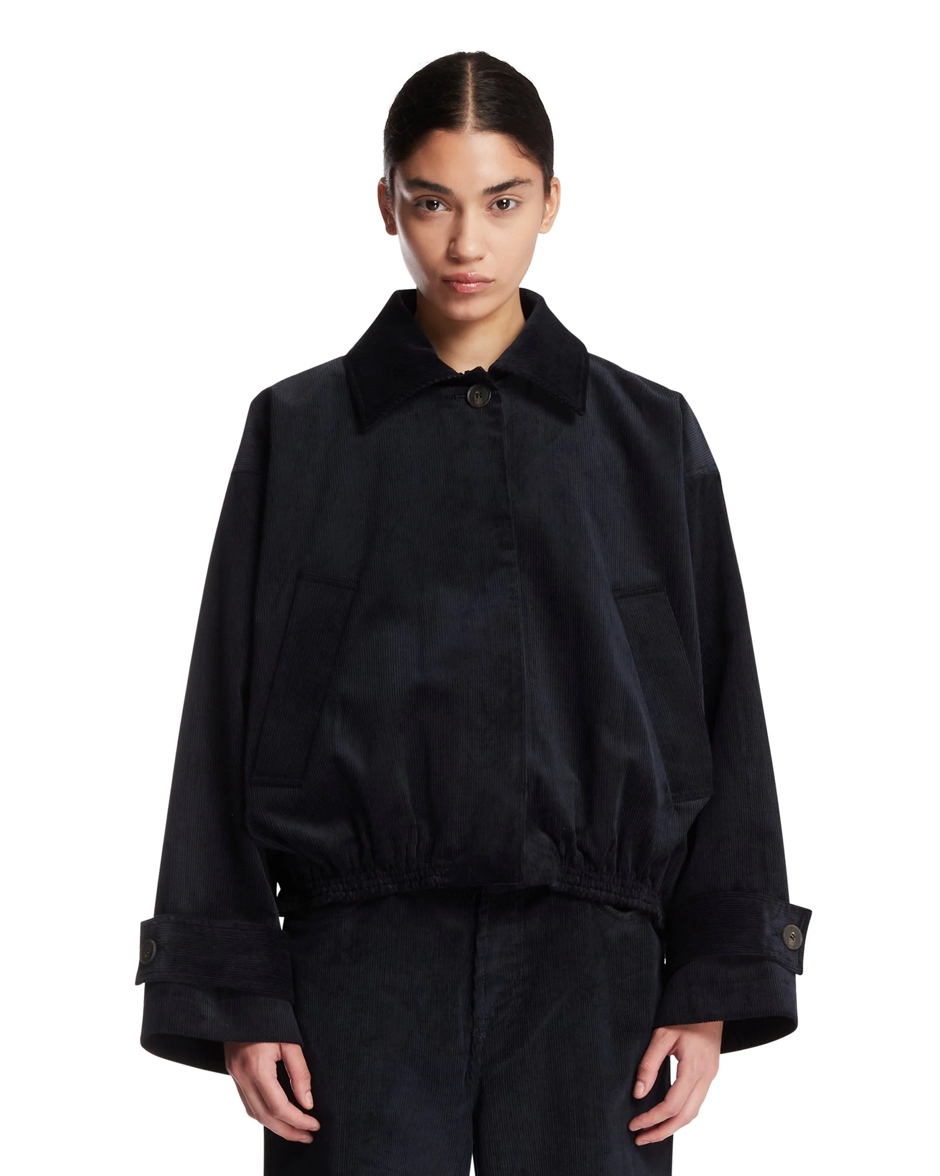 Blue Corduroy Bomber Jacket - 1