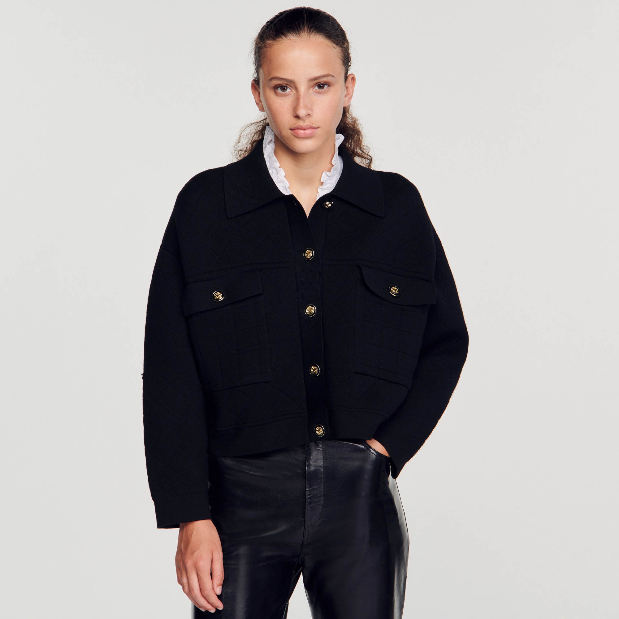 CROPPED KNIT CARDIGAN - 5