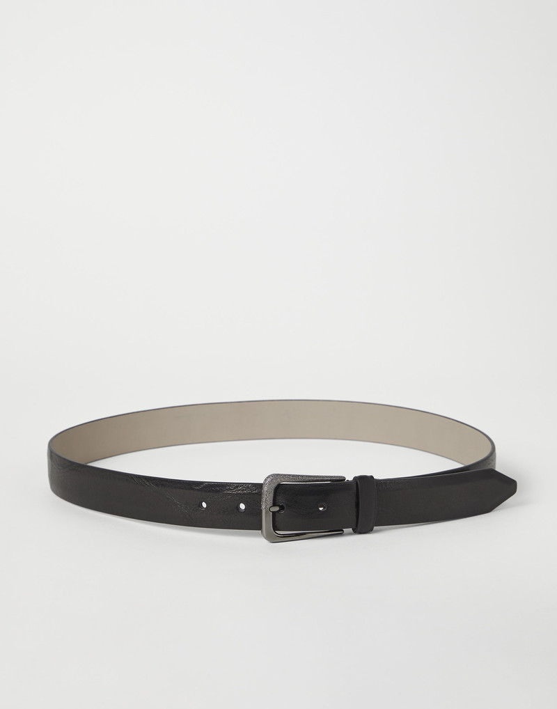Vintage-effect leather belt 1