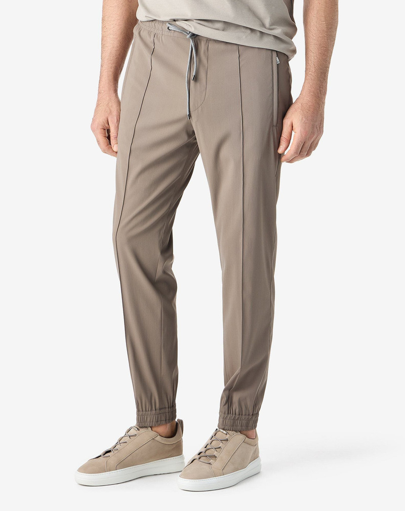 Dark beige technical wool joggers 3