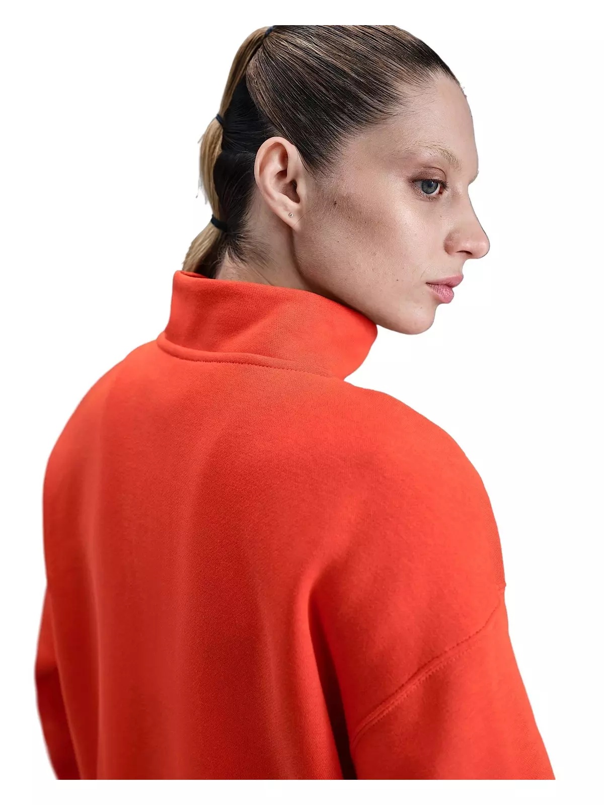 Women's Sportswear Phoenix Fleece Oversized 1/4-Zip Long Sweatshirt -Red - 2