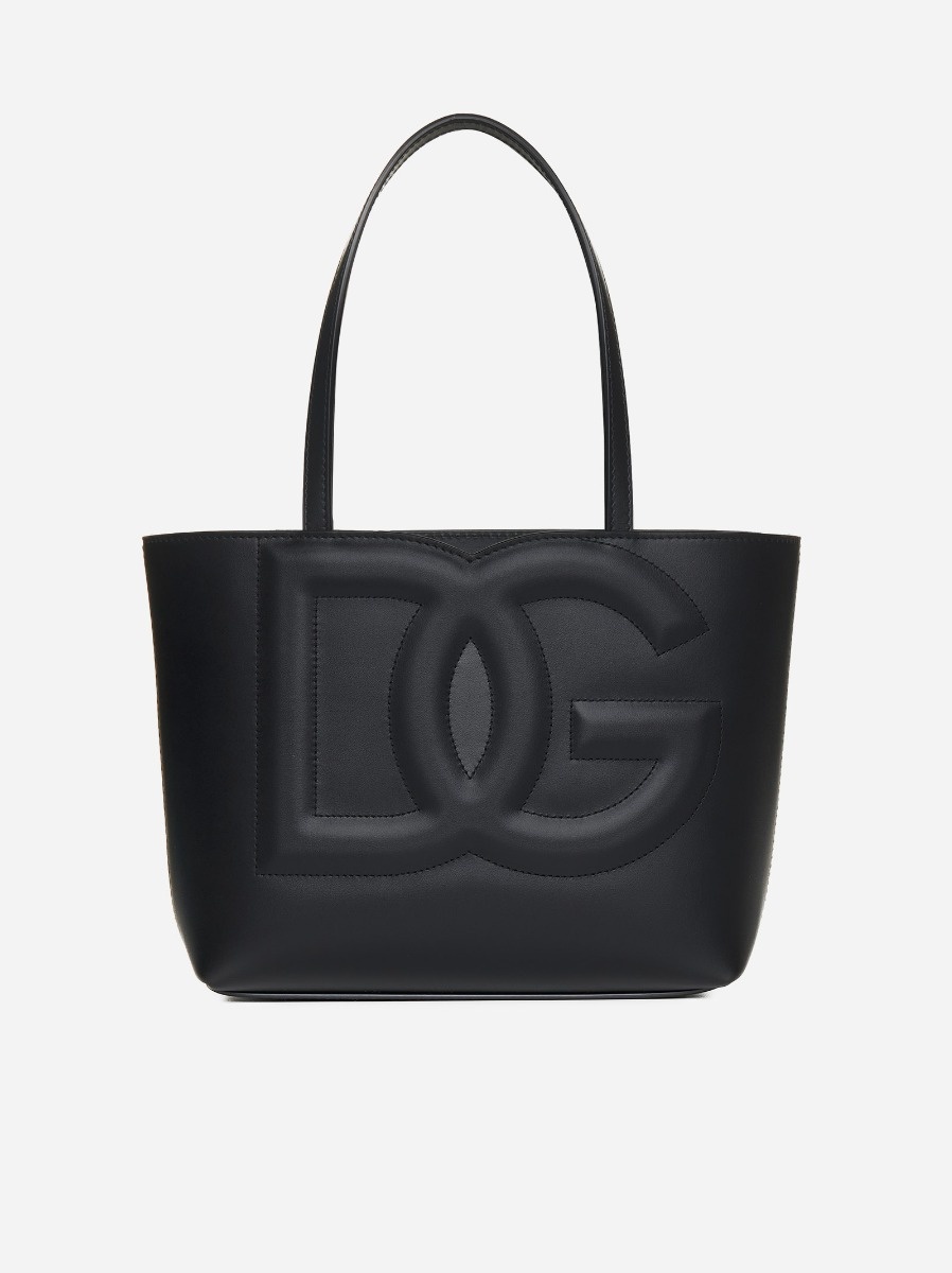 DG logo leather small tote bag - 1