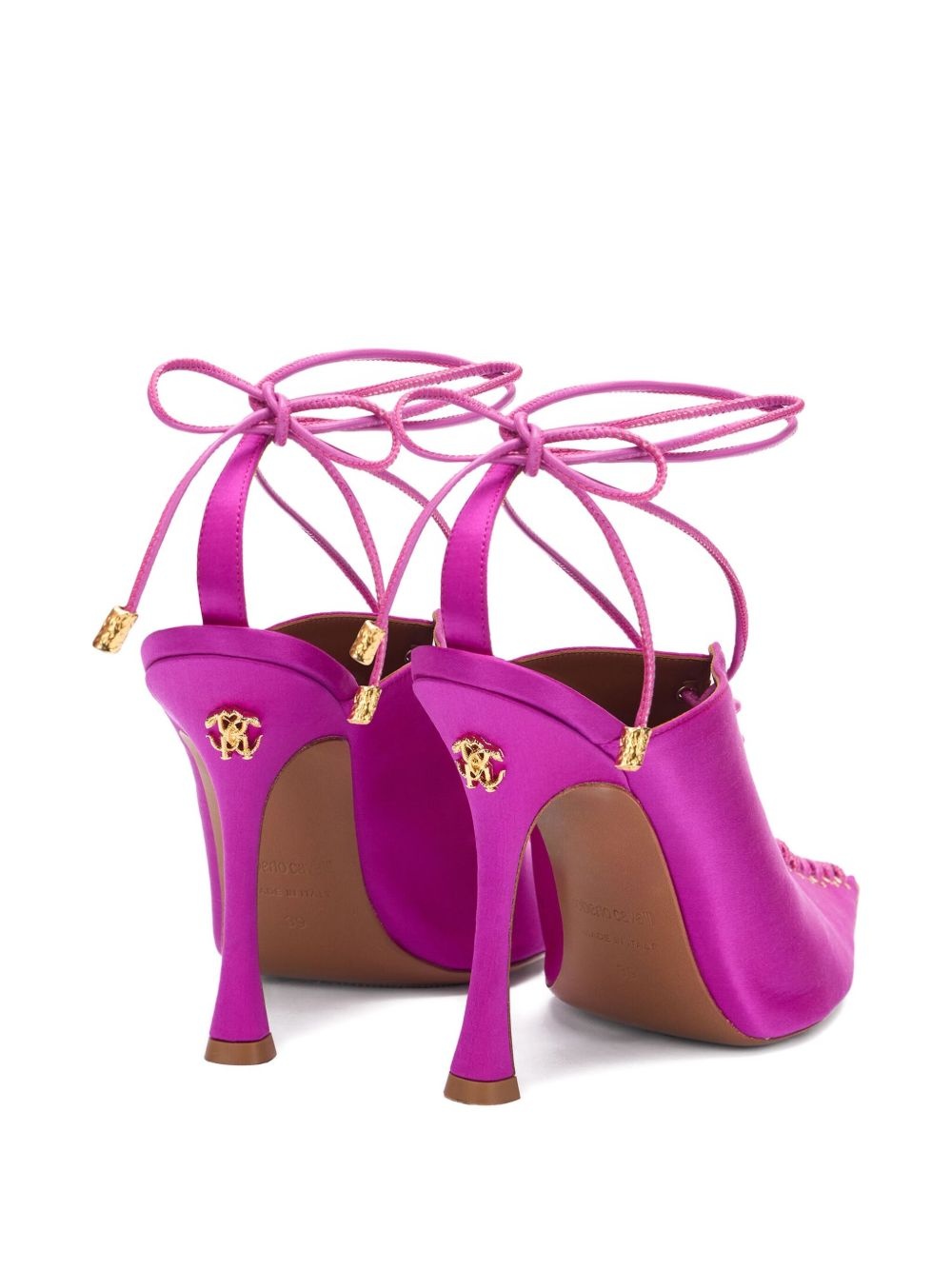satin lace-up pumps - 3