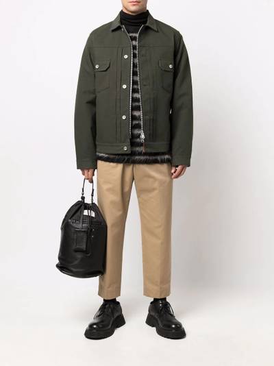 sacai panelled zip-up shirt jacket outlook