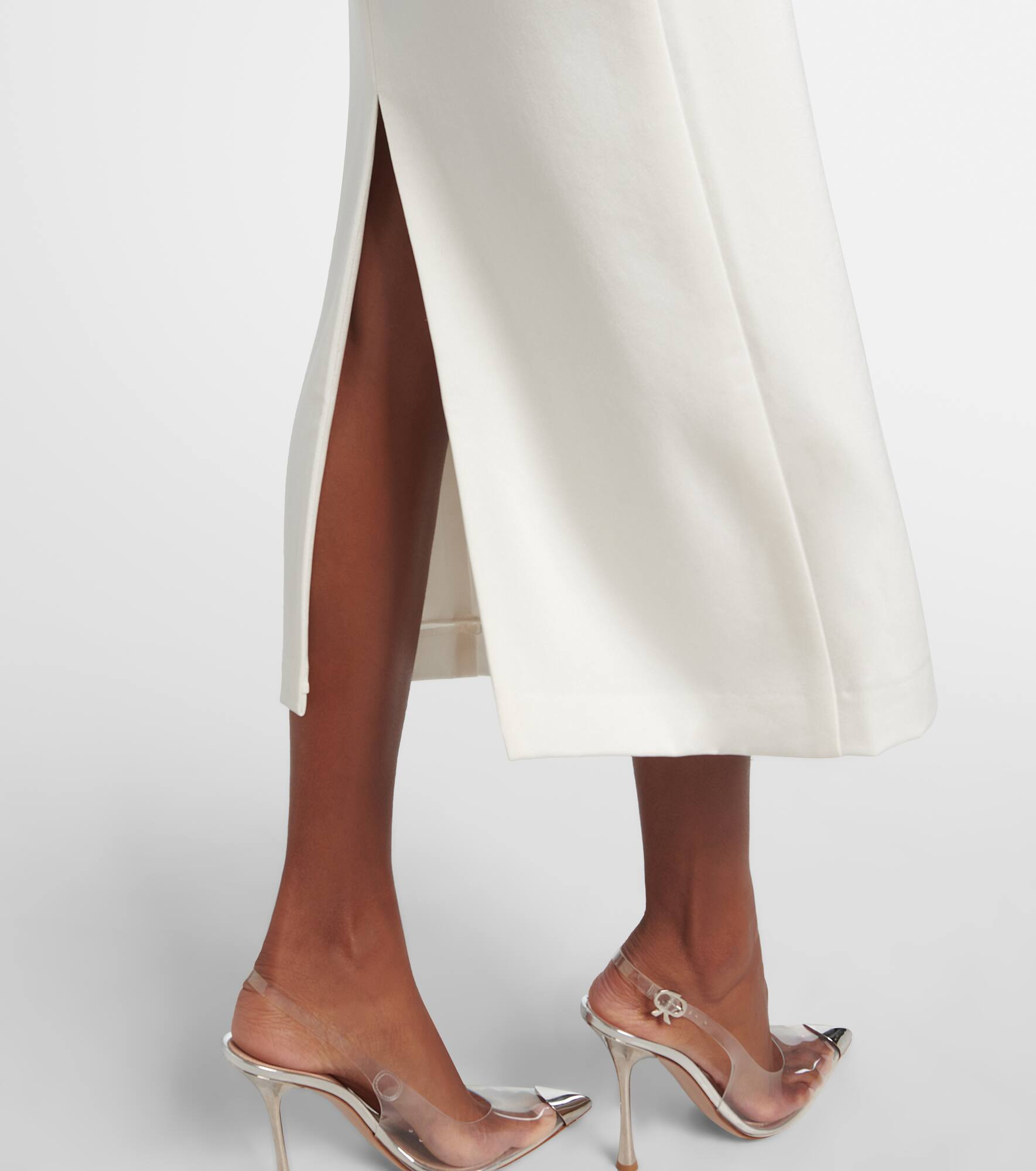 Bow-detail crêpe satin gown - 5