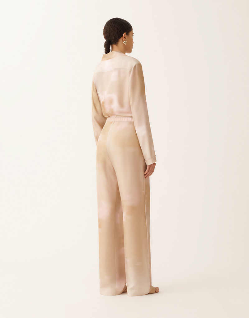 Printed silk twill trousers 4