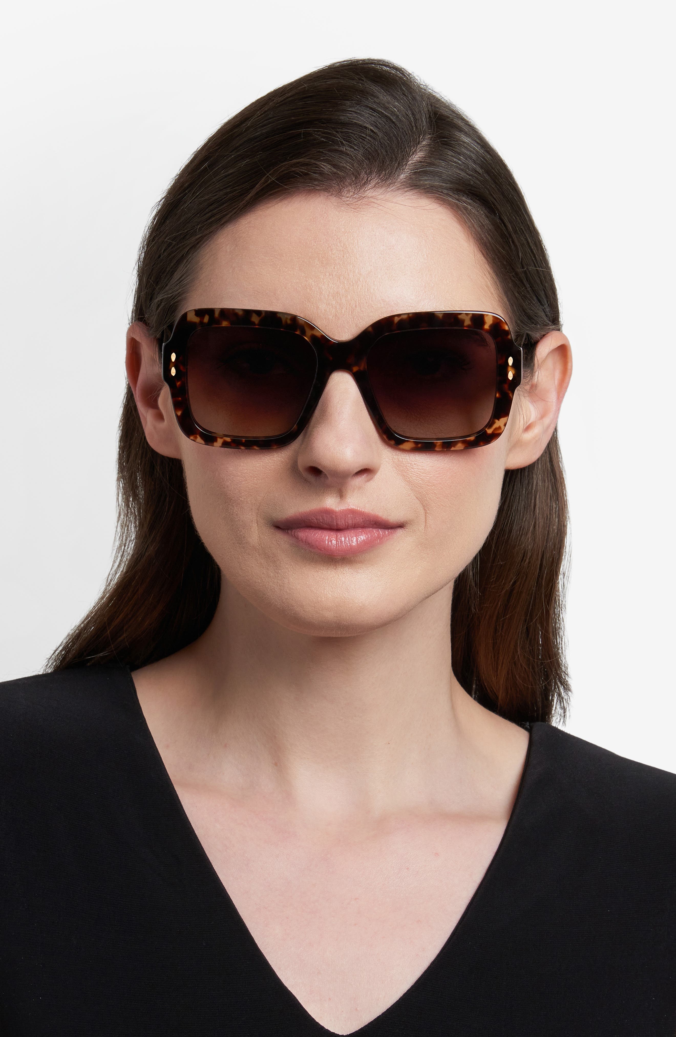 Isabel Marant 54mm Gradient Square Sunglasses in Havana/Brown Sf at Nordstrom - 3
