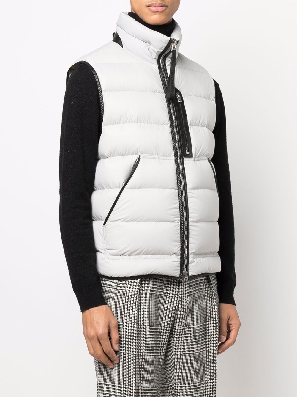 zipped high-neck gilet - 3