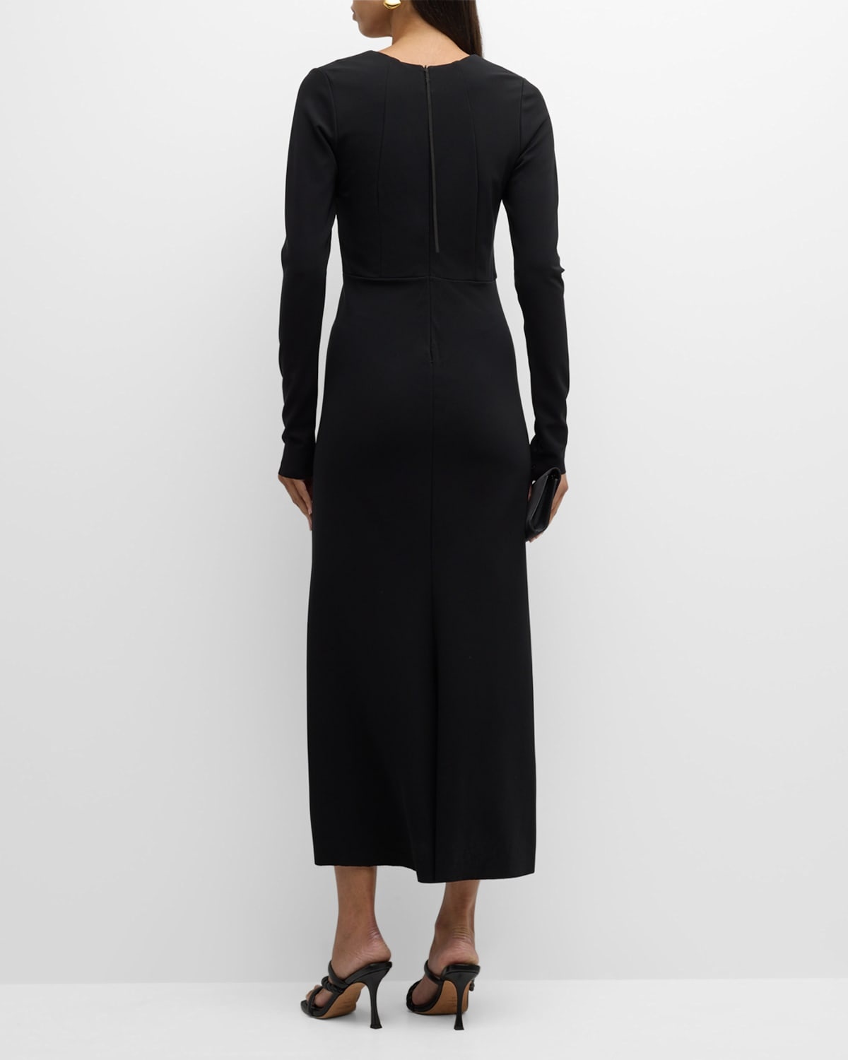 Soft Shape Long-Sleeve A-Line Midi Dress - 4