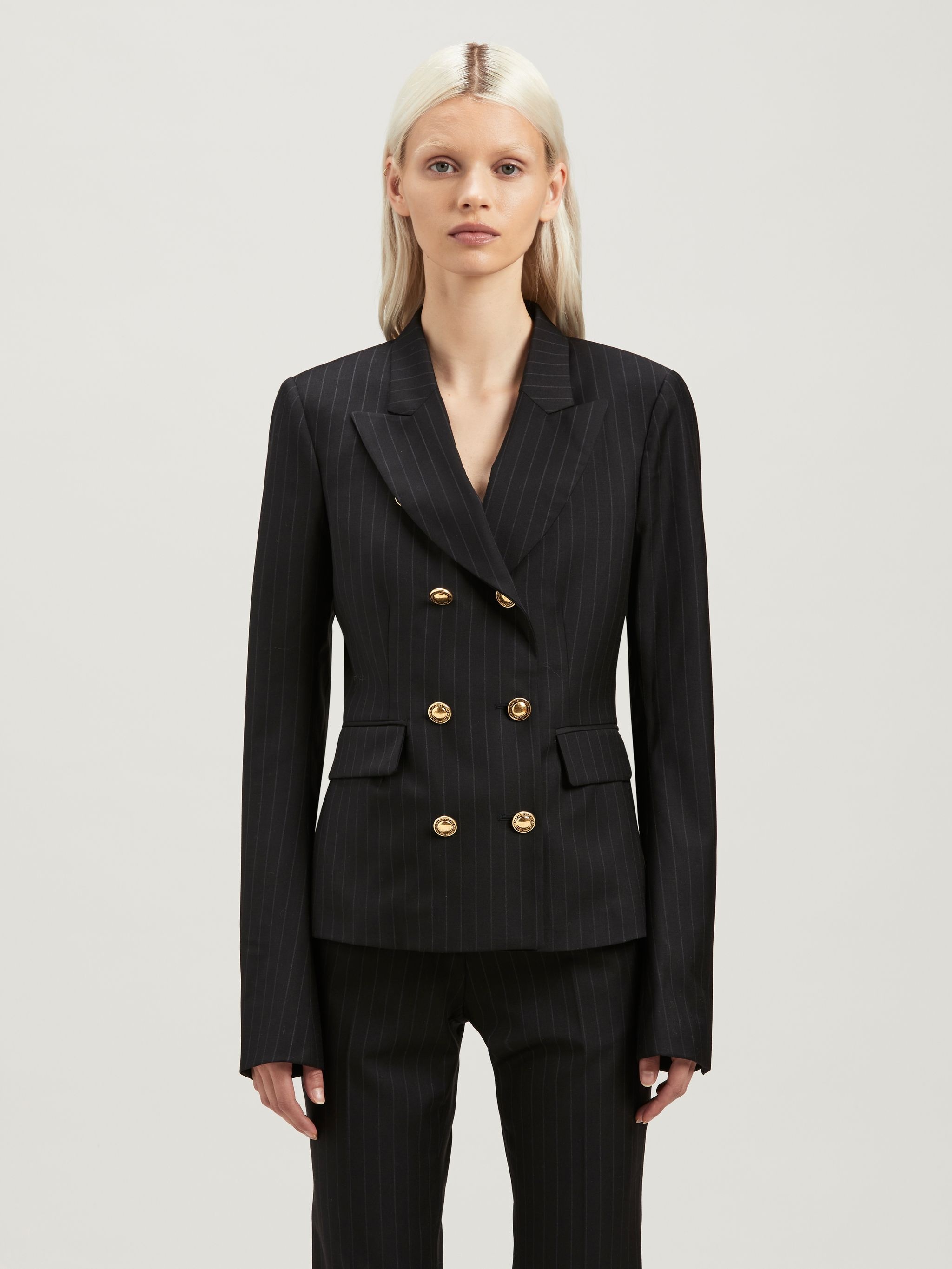 PINSTRIPE DOUBLE BLAZER - 3