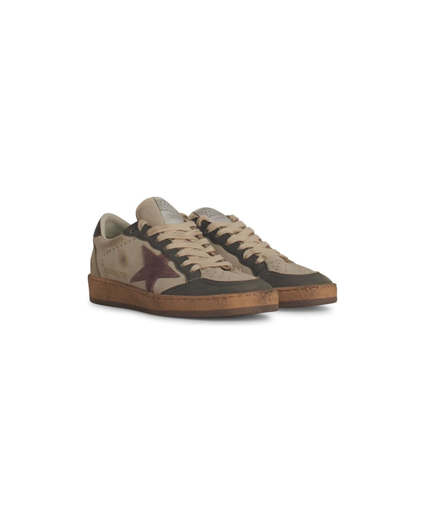 'ball Star' Beige Leather Sneakers - 3