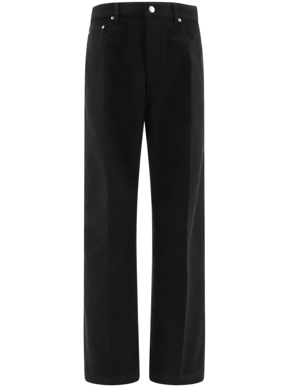 straight-leg cotton trousers - 1