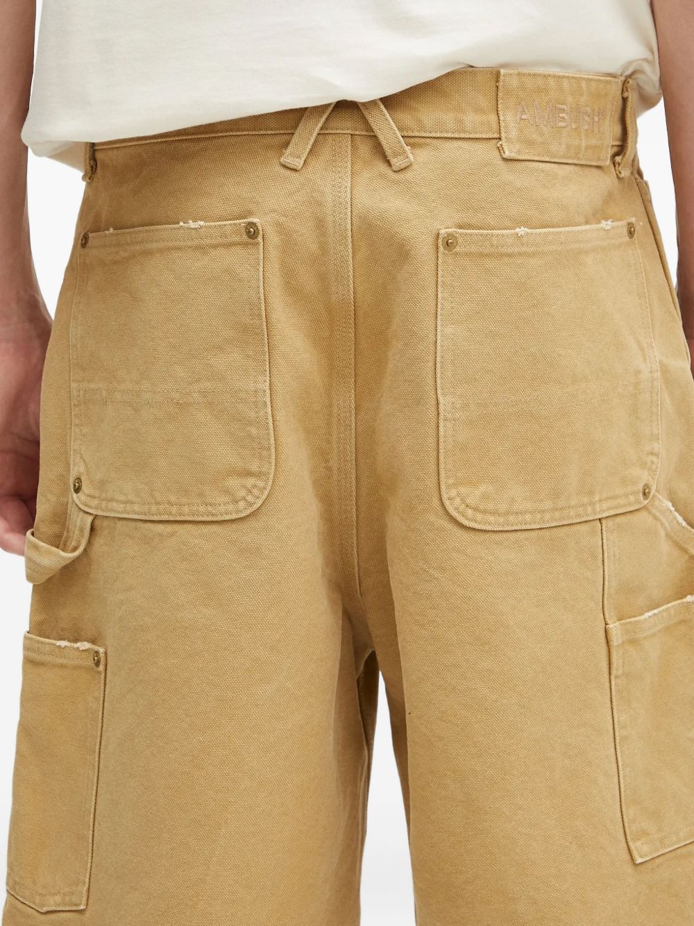 multi-pocket frayed shorts - 4