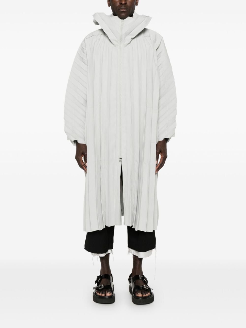 Edge pleated long coat - 2