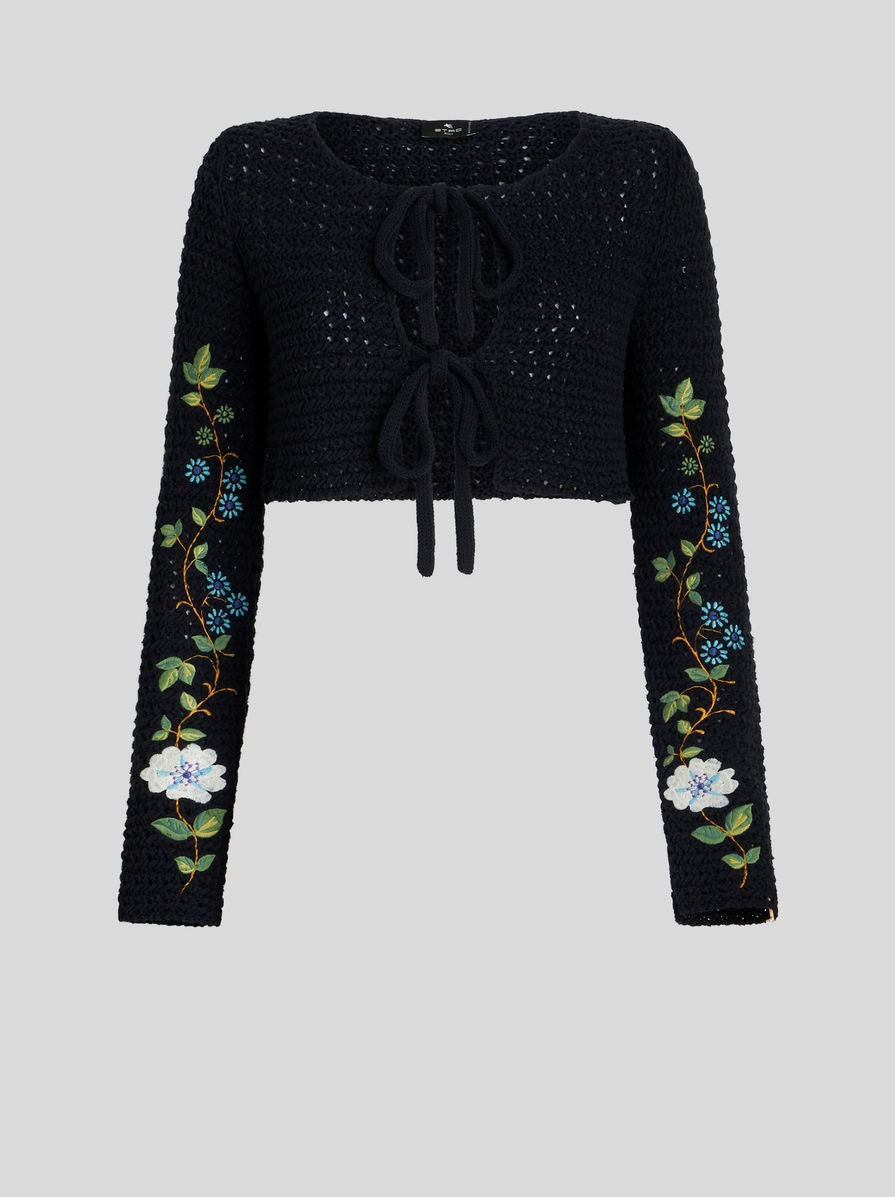 CROCHET CARDIGAN WITH EMBROIDERIES - 1