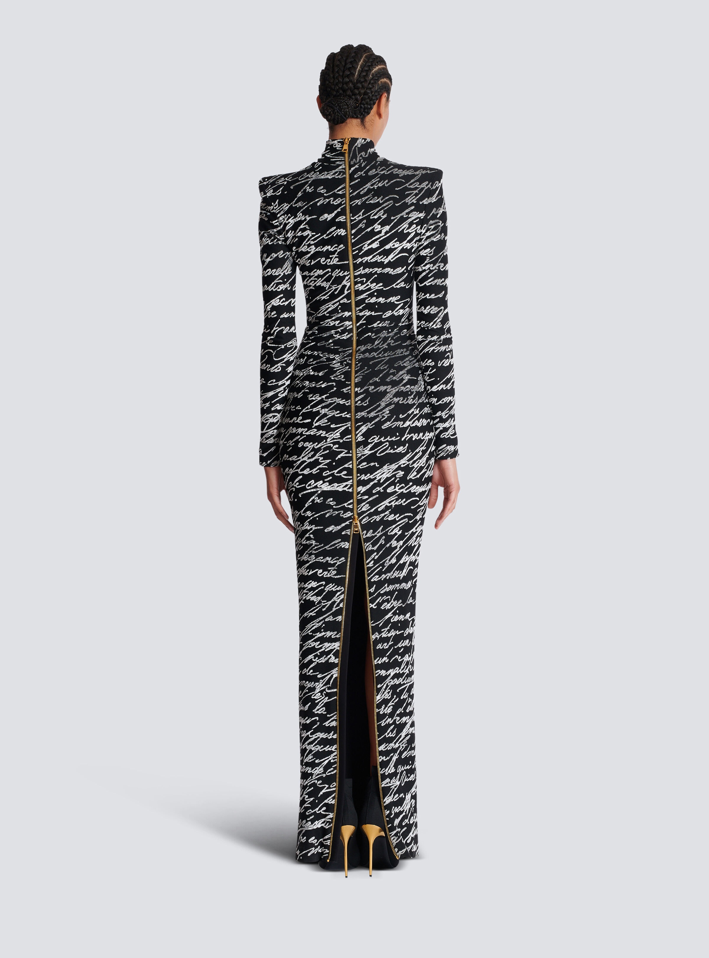 Long "Love Letter" jacquard knit dress - 4