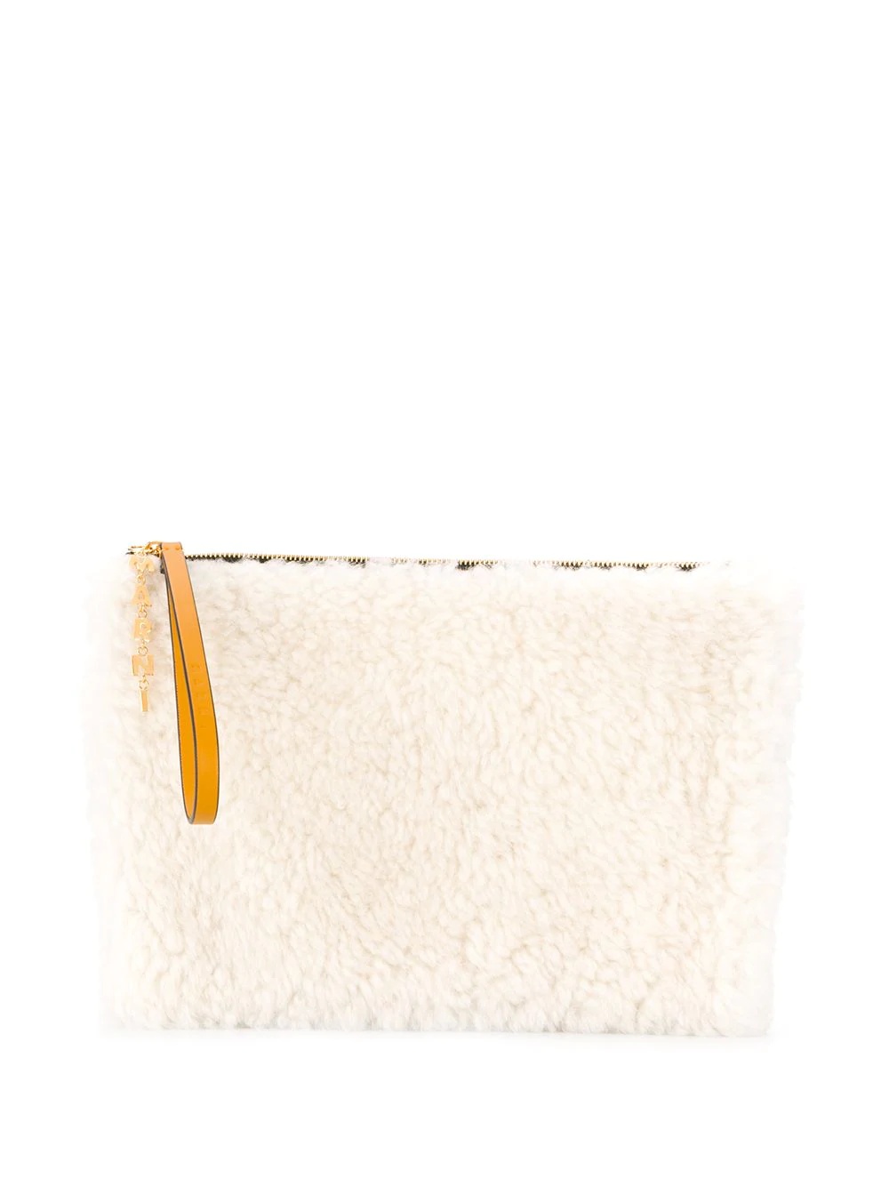 shearling clutch bag - 1