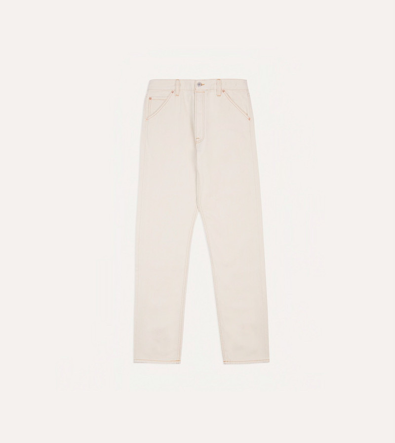 Ecru 13.2oz Denim Five-Pocket Jeans - 1