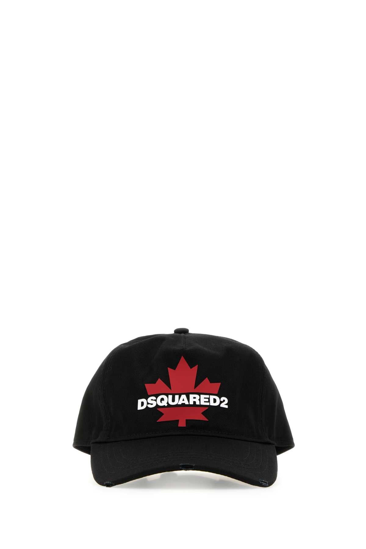 Dsquared Men Black Cotton Baseball Cap - 1