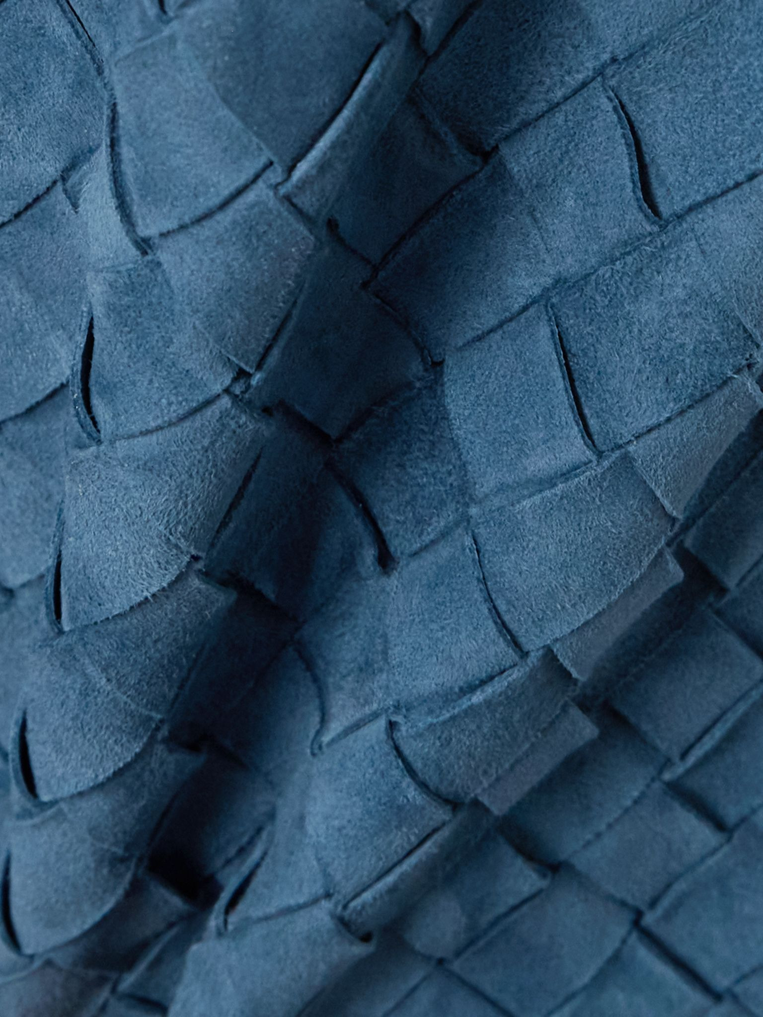 Intrecciato suede straight-leg pants Blue - 4