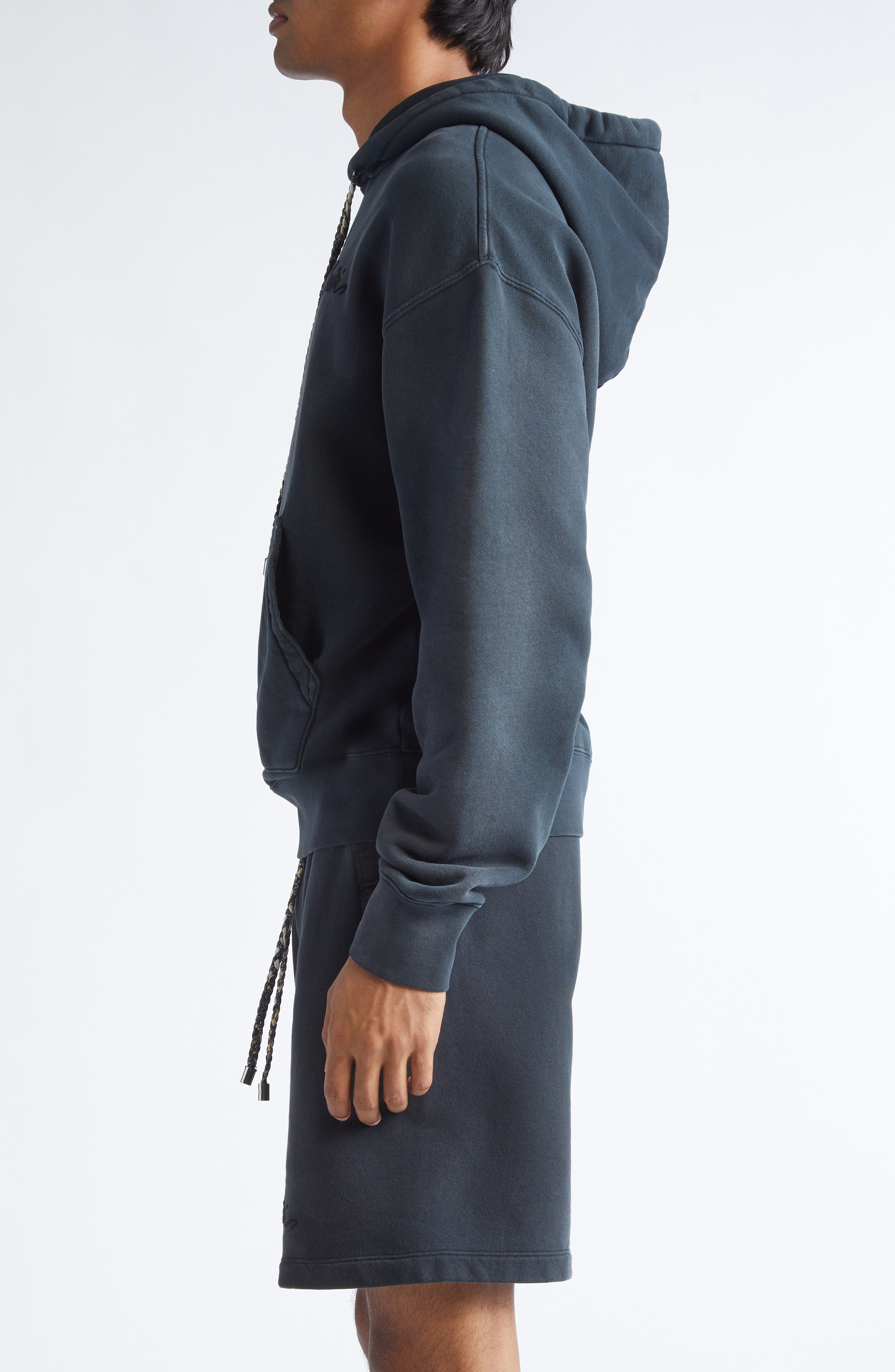 AMIRI Oversize Bleach Bandana Hoodie in Black at Nordstrom - 4
