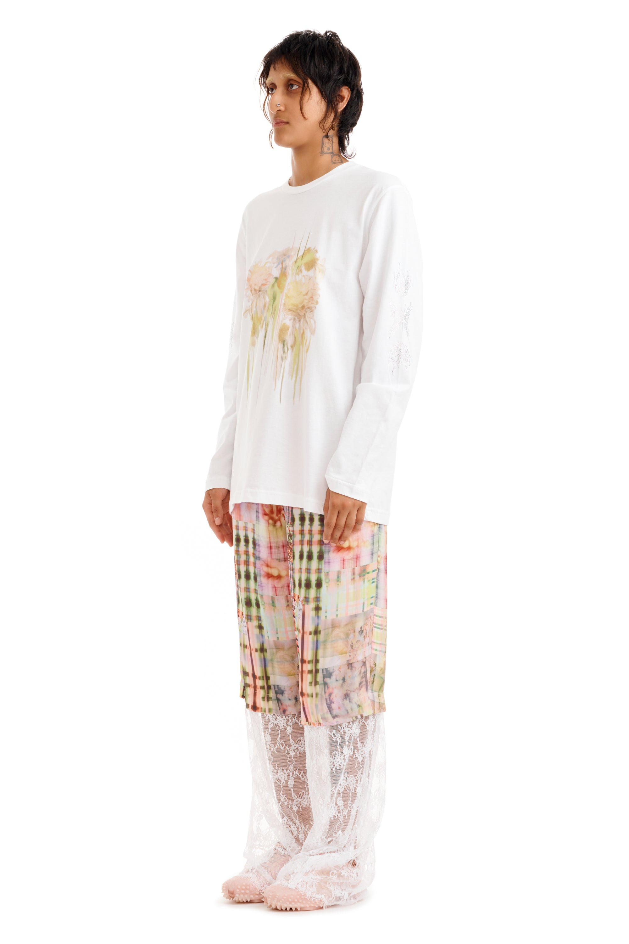 FLOWER DRIP L/S GRAPHIC TEE - 4
