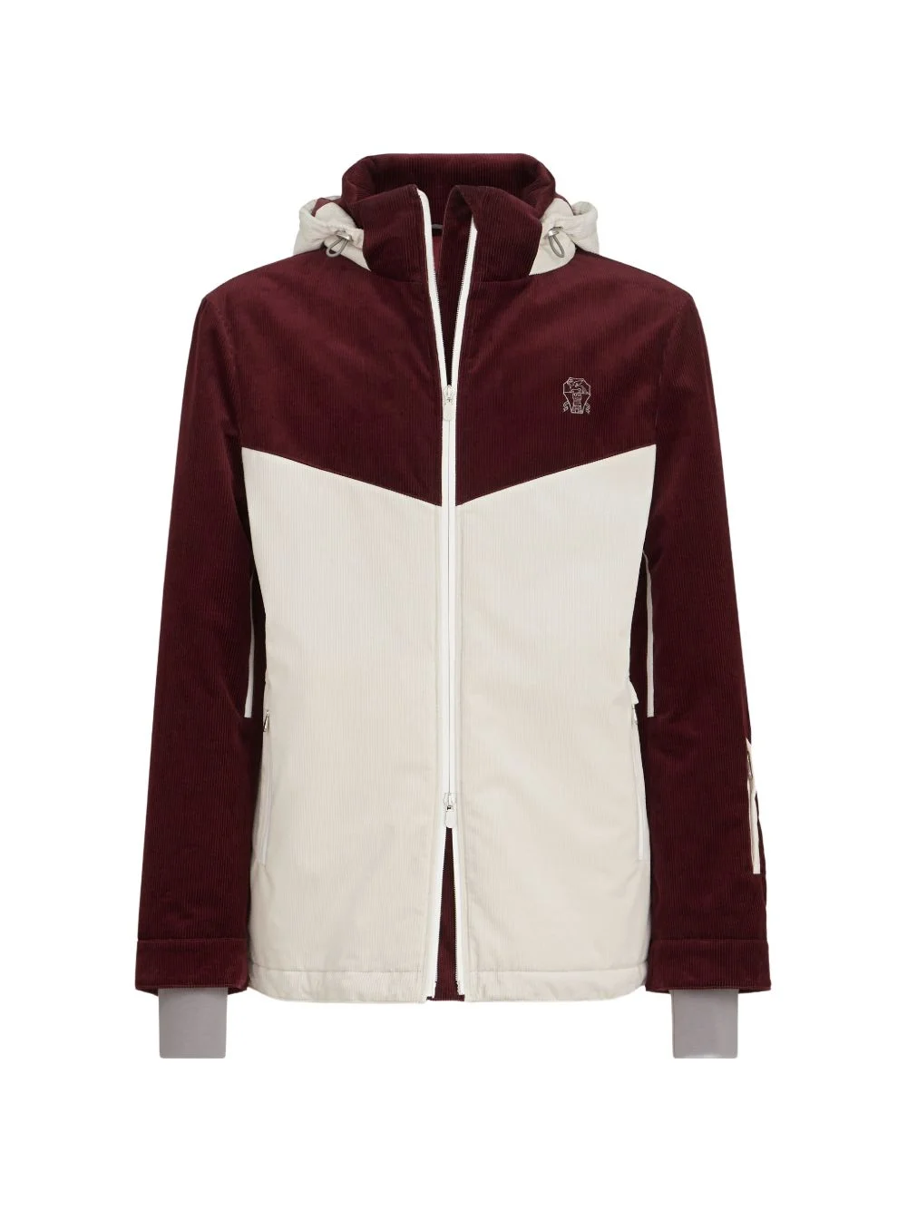 bonded corduroy hooded Mountain jacket with Thermore® padding and logo - 1
