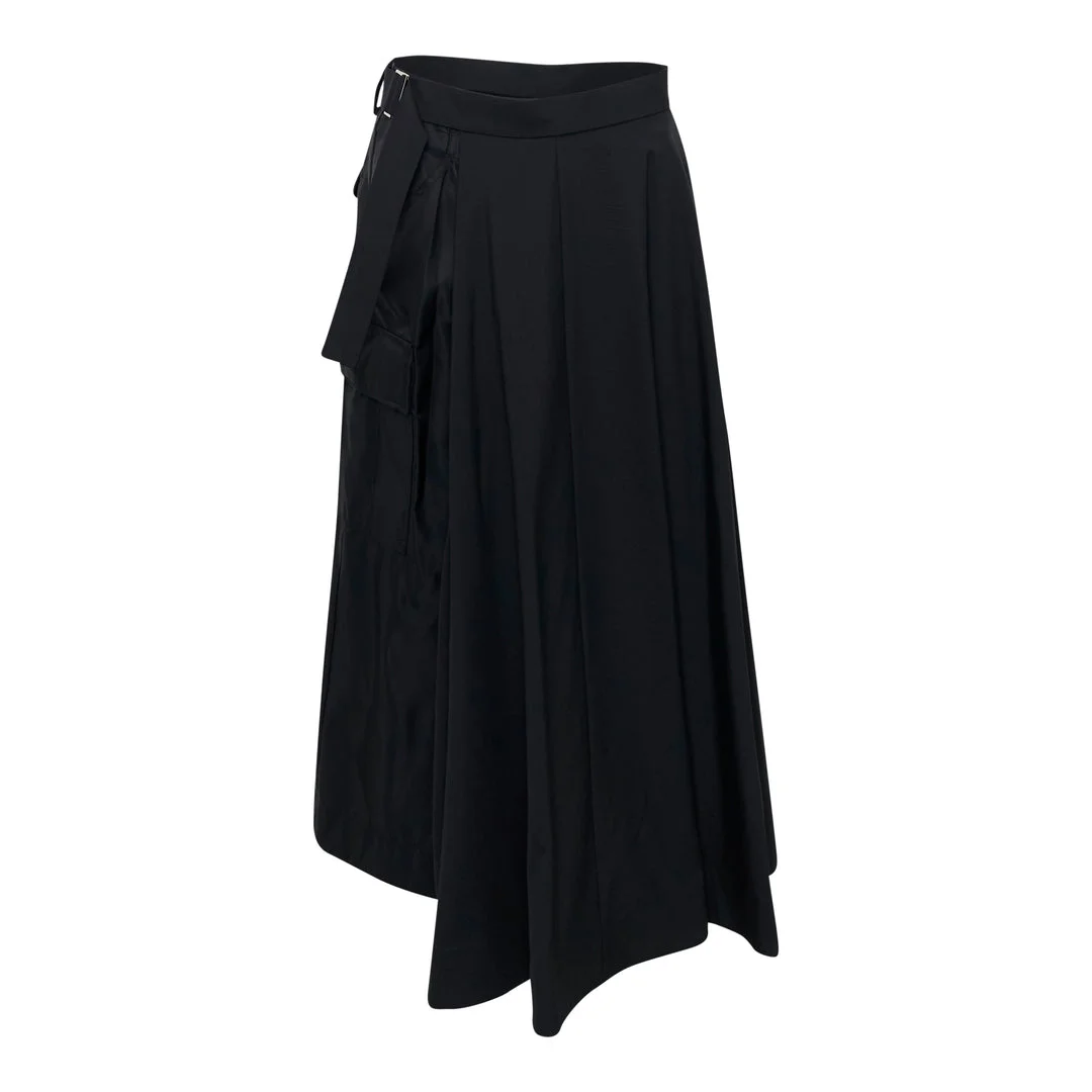 Nylon Twill Suiting Skirt - 1