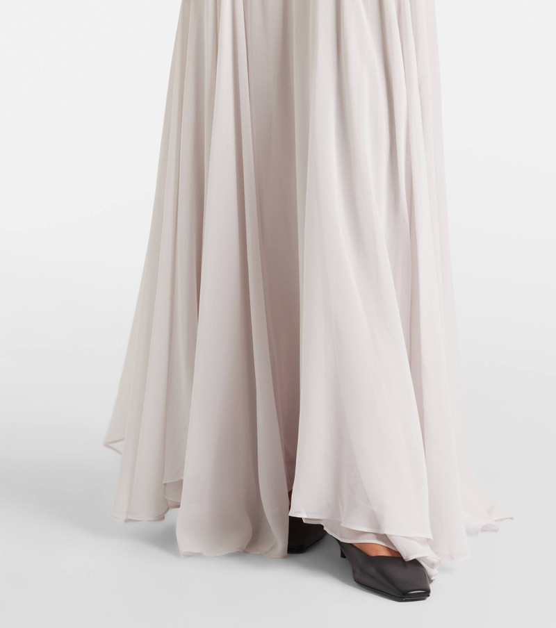 Cordelia silk satin and chiffon maxi dress 5