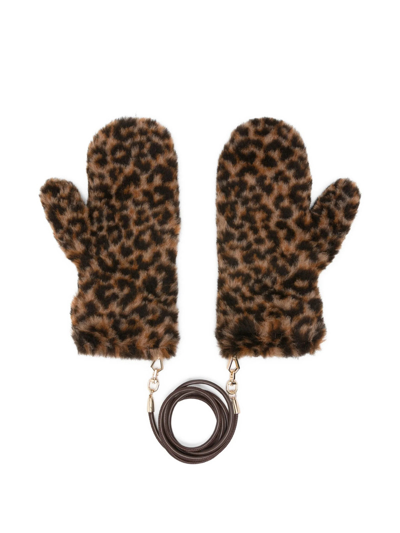 Max Mara Ombrat leopard-pattern mittens outlook