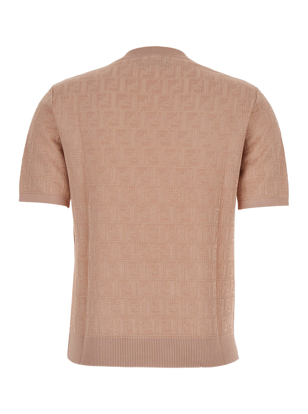Fendi Women Pink T-Shirt With All-Over Ff Motif In Cotton Blend Woman - 2