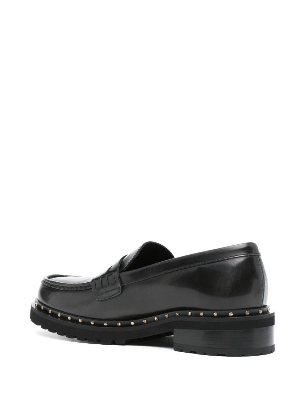 studded leather loafers - 3