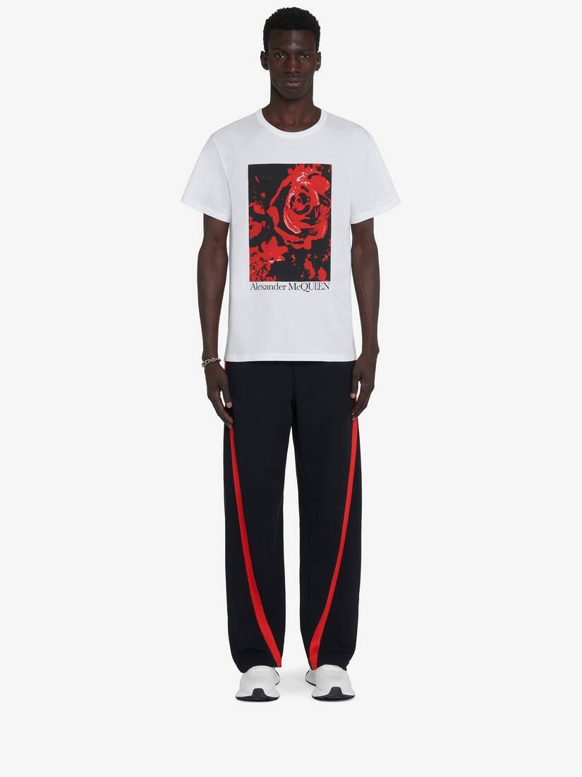 Men's Wax Flower T-shirt in White/red - 3