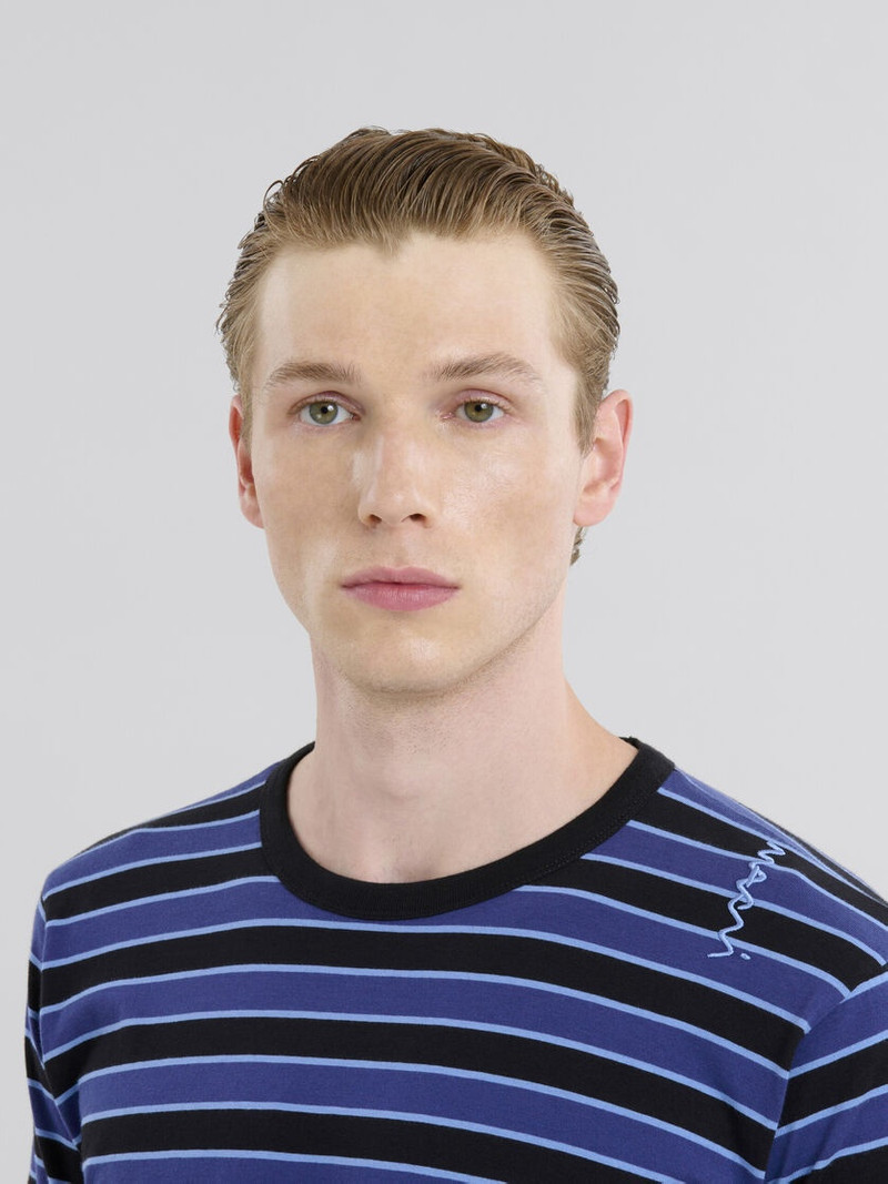 RED STRIPED BOXY COTTON T-SHIRT 4