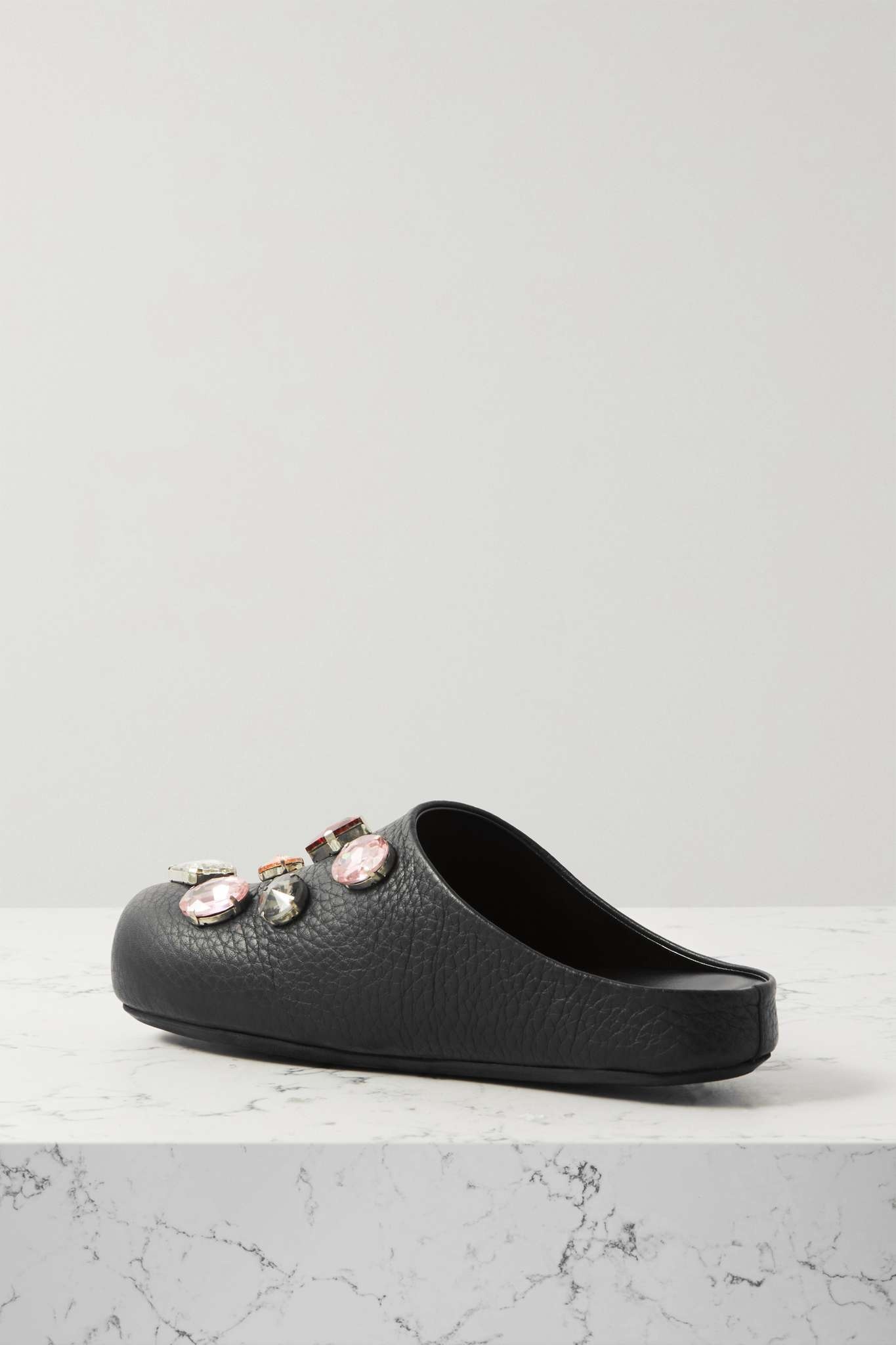 Fussbett Sabot crystal-embellished textured-leather clogs - 3