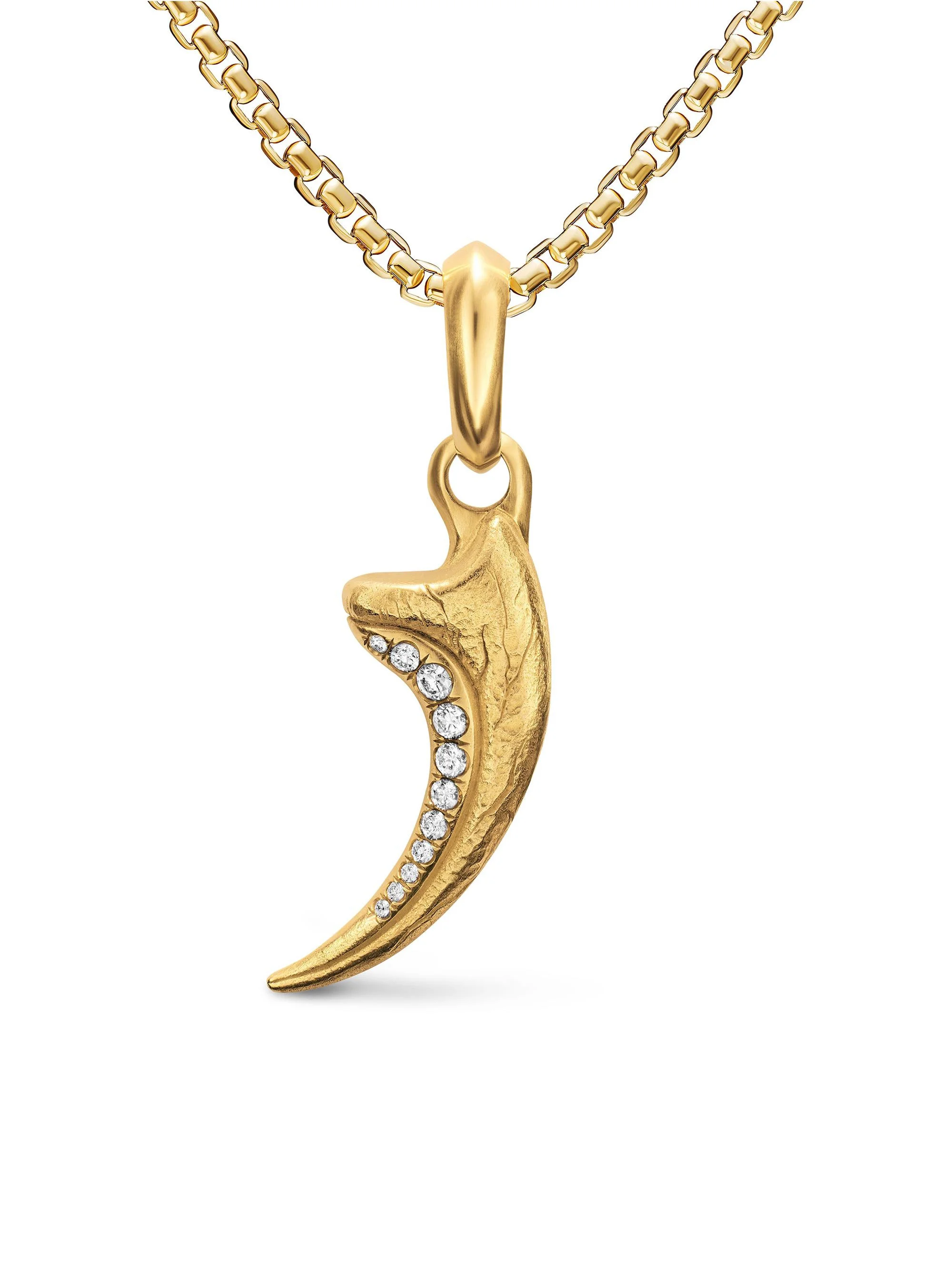 Men's Raptor Claw Amulet in 18K Yellow Gold with Diamonds, 27.3MM - Diamond - 1