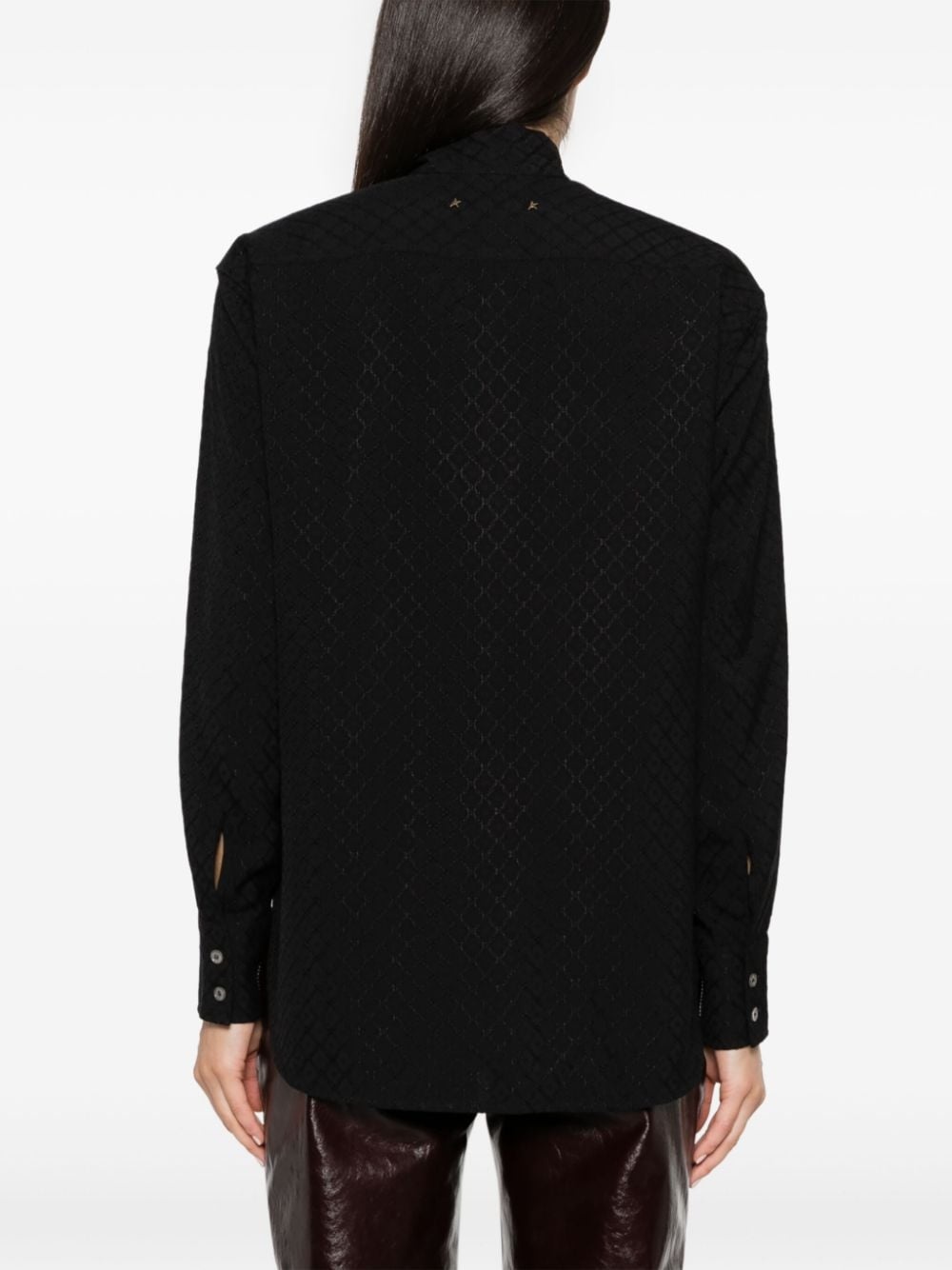 diamond-jacquard blouse - 4
