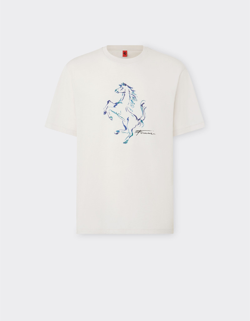 T-shirt with Prancing Horse graphic 1