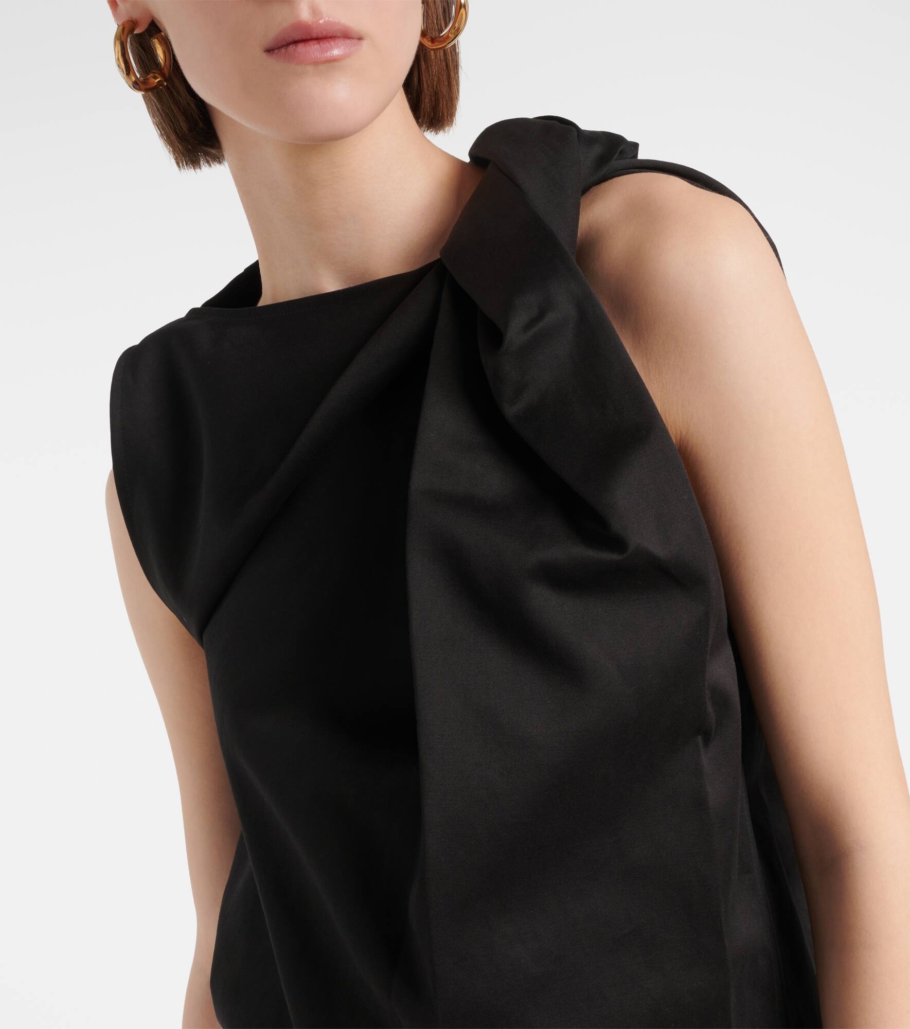 Draped cotton and linen top - 4